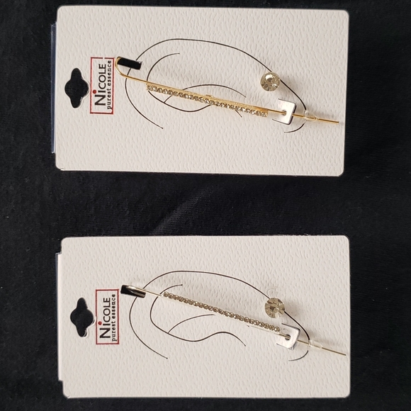 🥳3/20🥳 1 Ear Cuff with Rhinestones & Stud Earring - New in Package - Picture 2 of 9